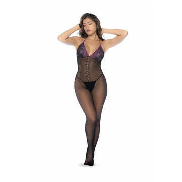 Conjunto de Lencería Mapalé Negro Lila Talla única (Talla única)